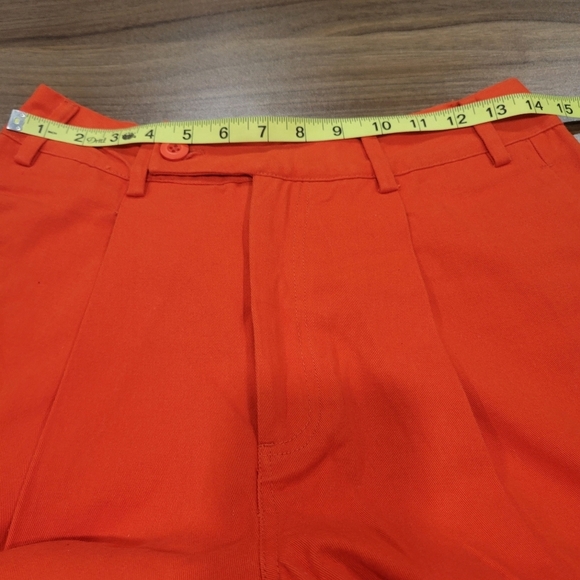 NWOT Free People Women's Orange Relaxed Pleated Boyfriend Chino Trousers size 0 - Picture 8 of 12